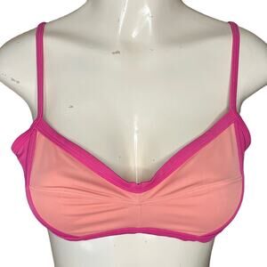 Adore Me Pink Peach Colorblock Bikini Top Size Large